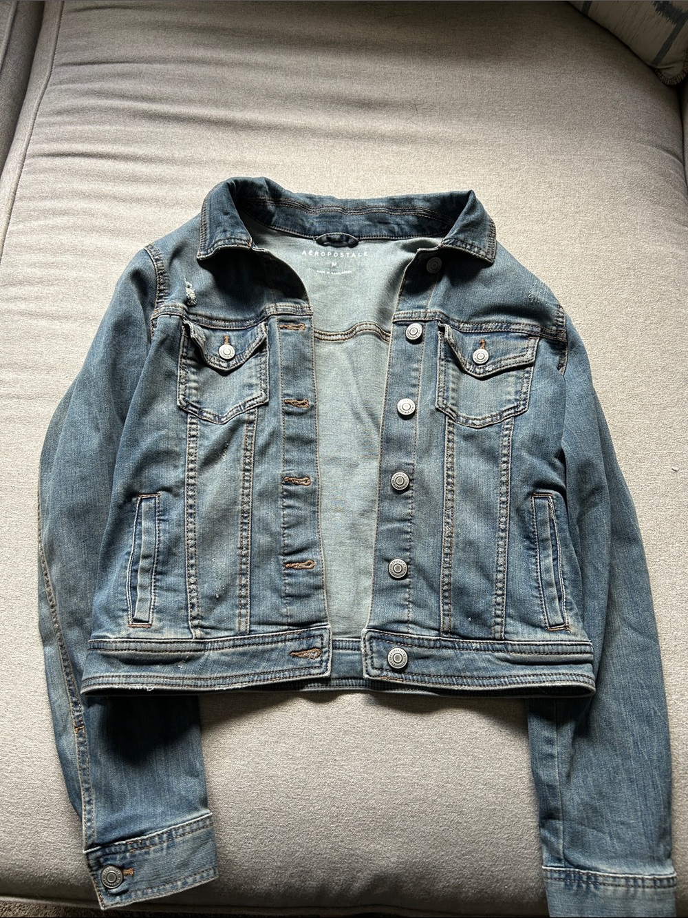 Aeropostale Medium Blue Denim Jacket with Button Front